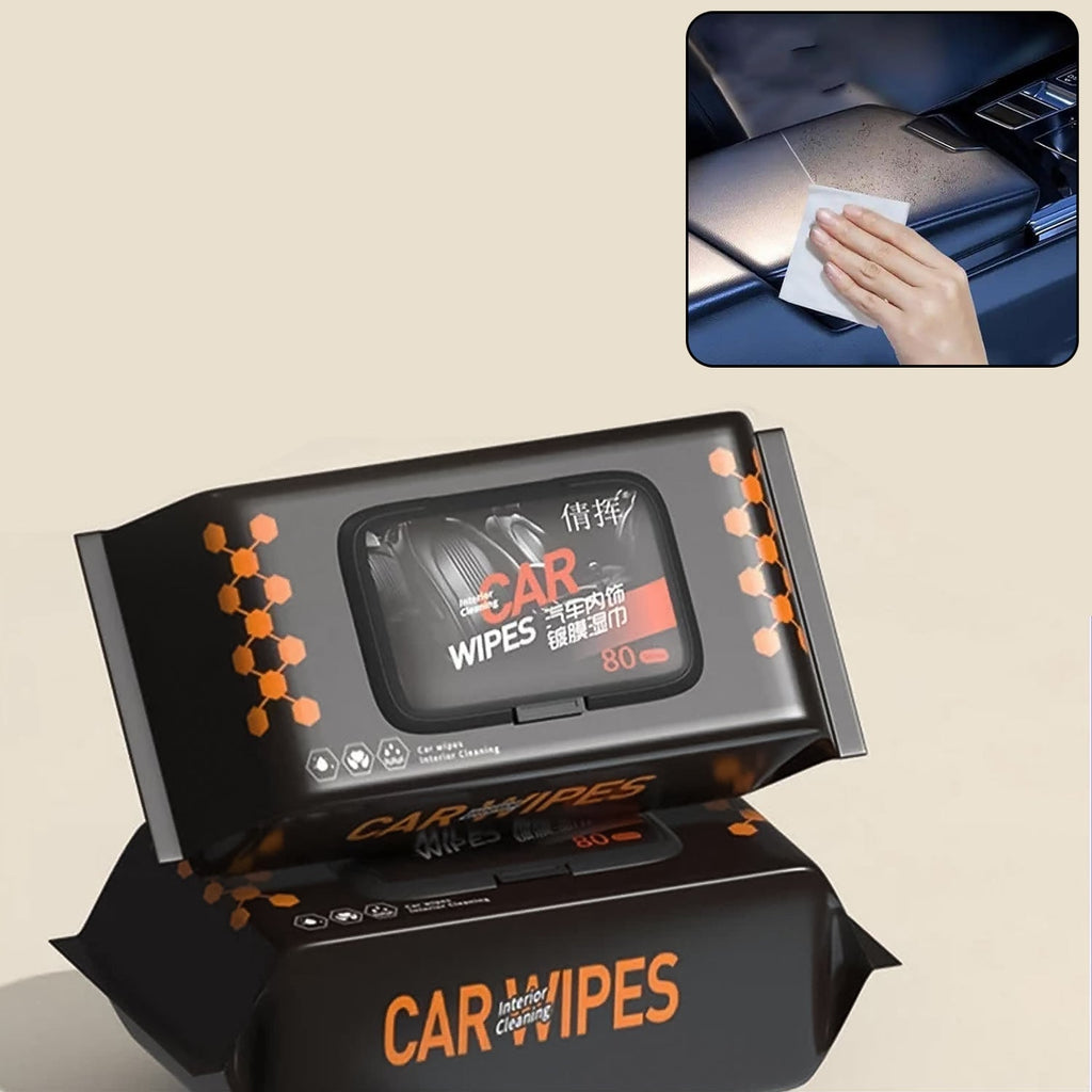Pack of 80 Car Cleaning Wipes for interior car care