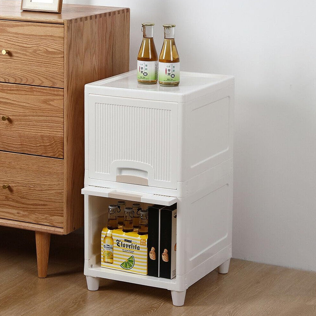 Front view of the durable PP plastic storage drawers, suitable for various items.