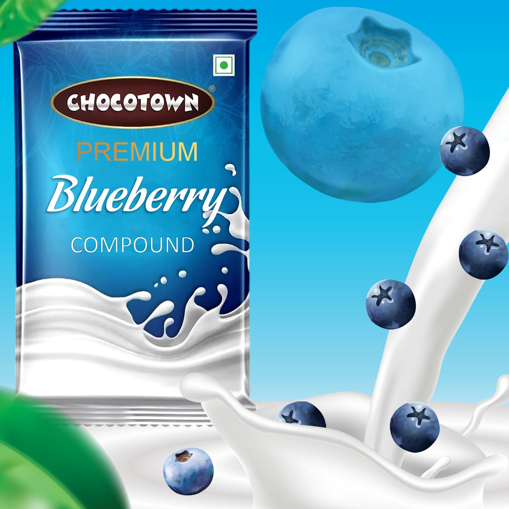 Chocotown Blueberry Compound Chocolate in its packaging, ready for use
