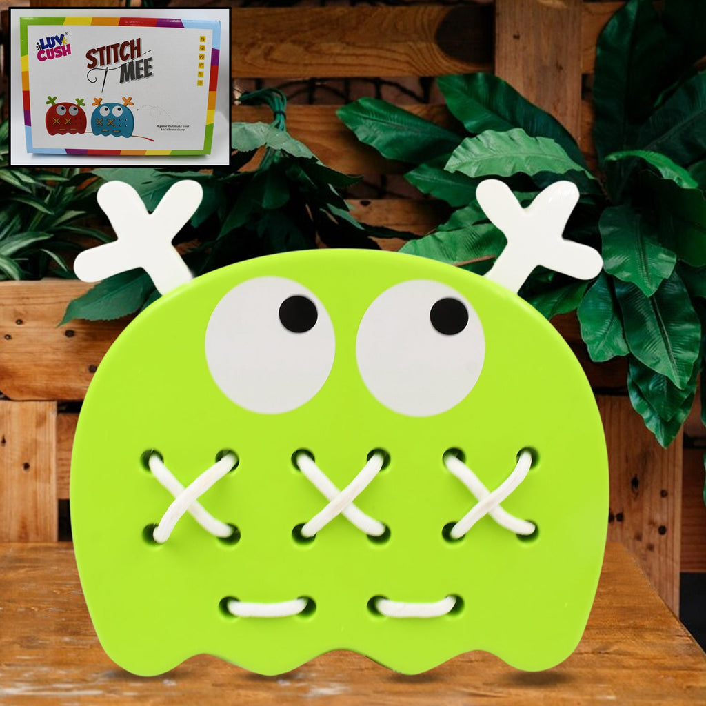 Happy child engaging with the Stitch Mee Kids Puzzle Toy, boosting cognitive skills.