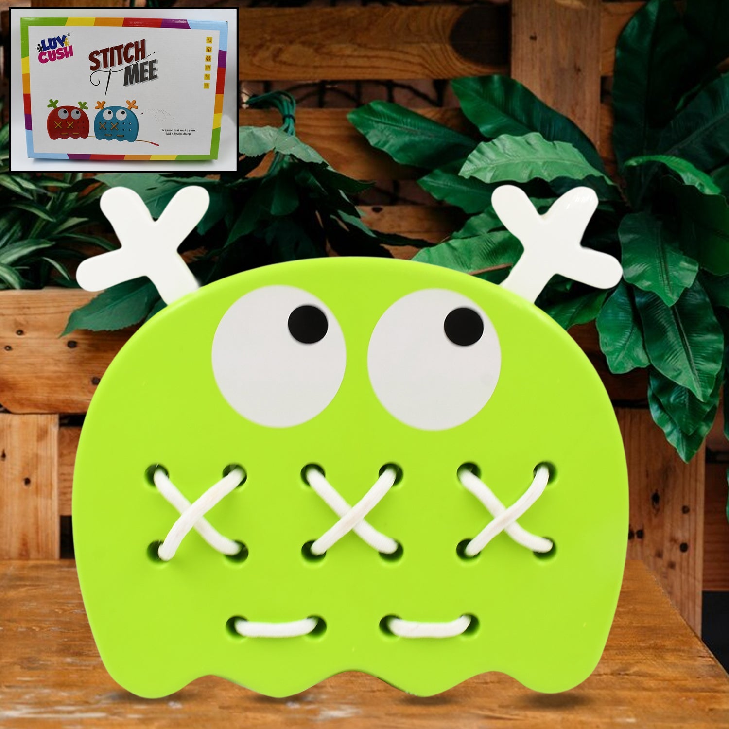 Happy child engaging with the Stitch Mee Kids Puzzle Toy, boosting cognitive skills.