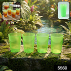 Stacked clear reusable plastic tumblers showcasing their elegant design.