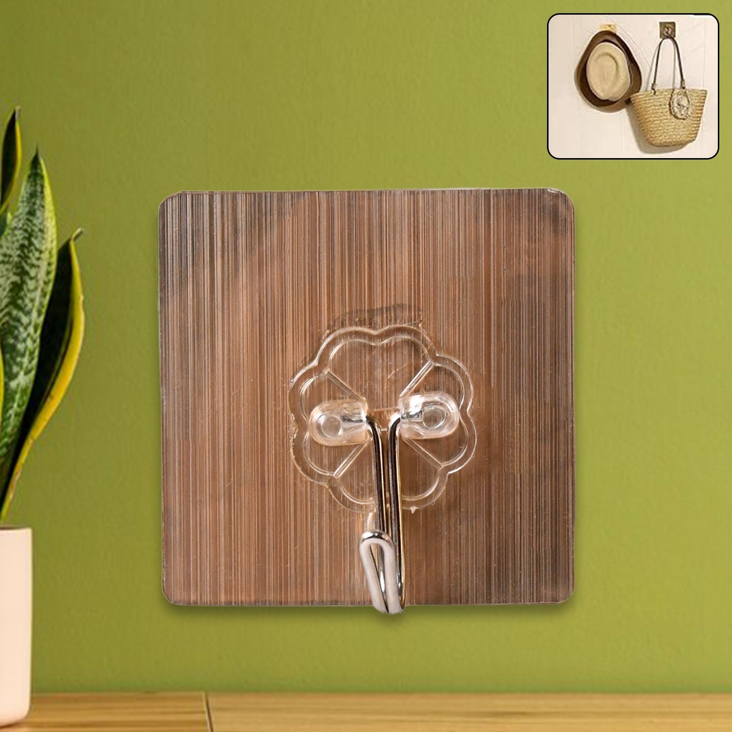 Mighty Grip transparent adhesive hook ideal for kitchen and bathroom