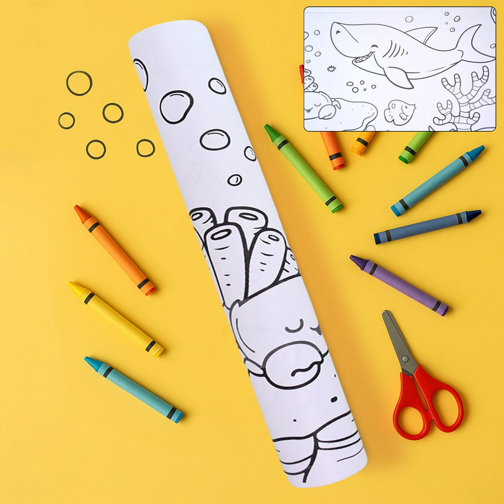 Educational giant coloring roll by Little Learners with marine designs