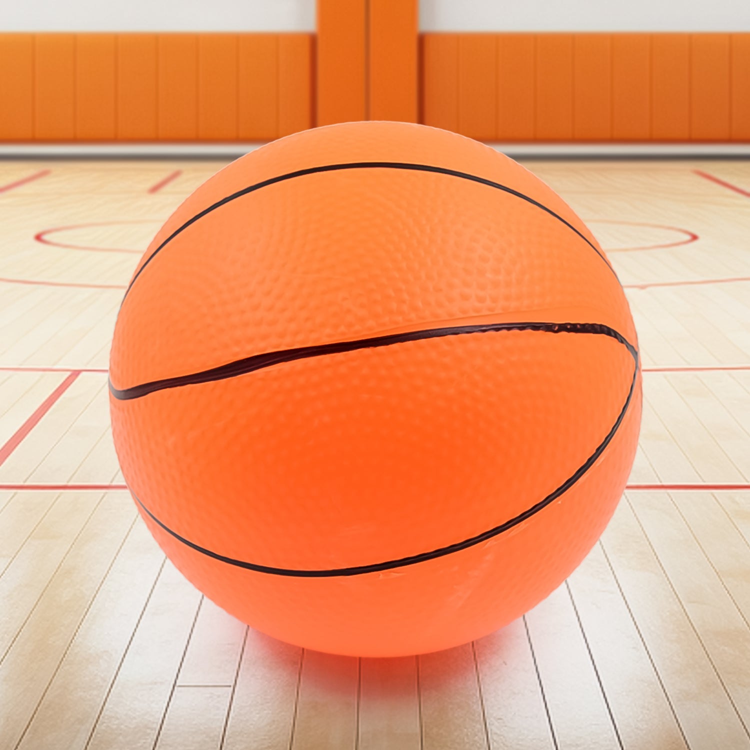 Vibrant orange mini basketball for kids, perfect for indoor and outdoor play.