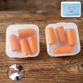 Noise reduction ear plugs made of soft foam with storage case