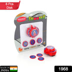 Child playing with the flying disc game set in an outdoor setting.
