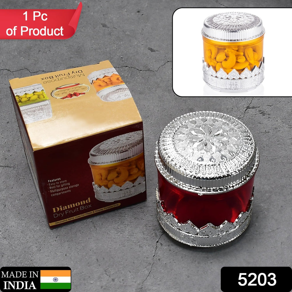 Close-up of the elegant diamond design dry fruit storage box.