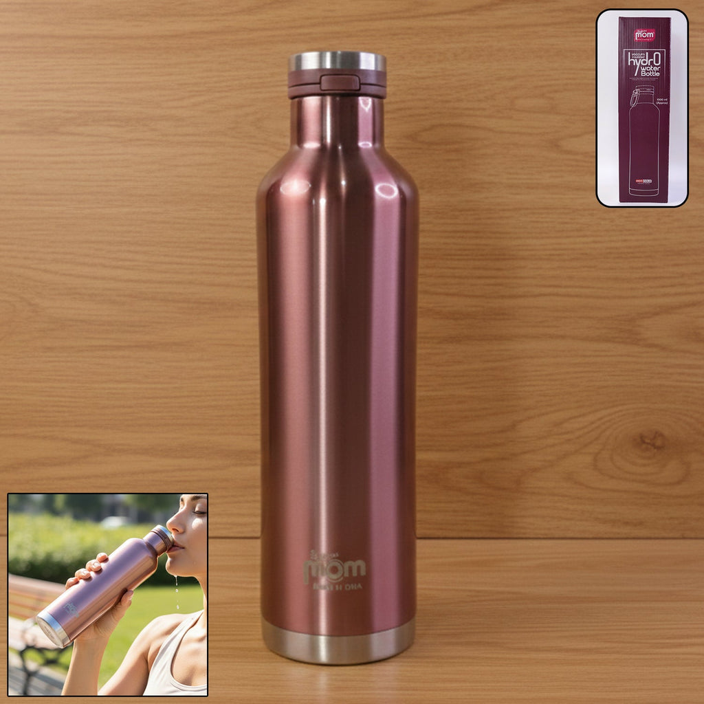 Insulated stainless steel water bottle 1000ML capacity by Supermom