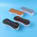 Ergonomic cloth washing brush set with printed tops for efficient laundry cleaning