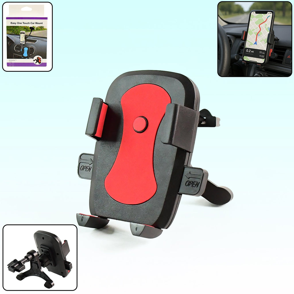 Angled view of the car mobile holder, demonstrating its adjustable and rotating capabilities.