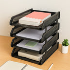 FiloDesk 4-layer office file rack with drawers on a tidy desk.