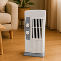Front view of Orbit micro oscillating tower fan with adjustable speed