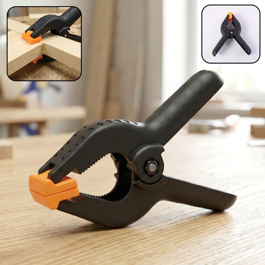 Heavy duty spring clamp with strong grip jaws for woodworking and DIY