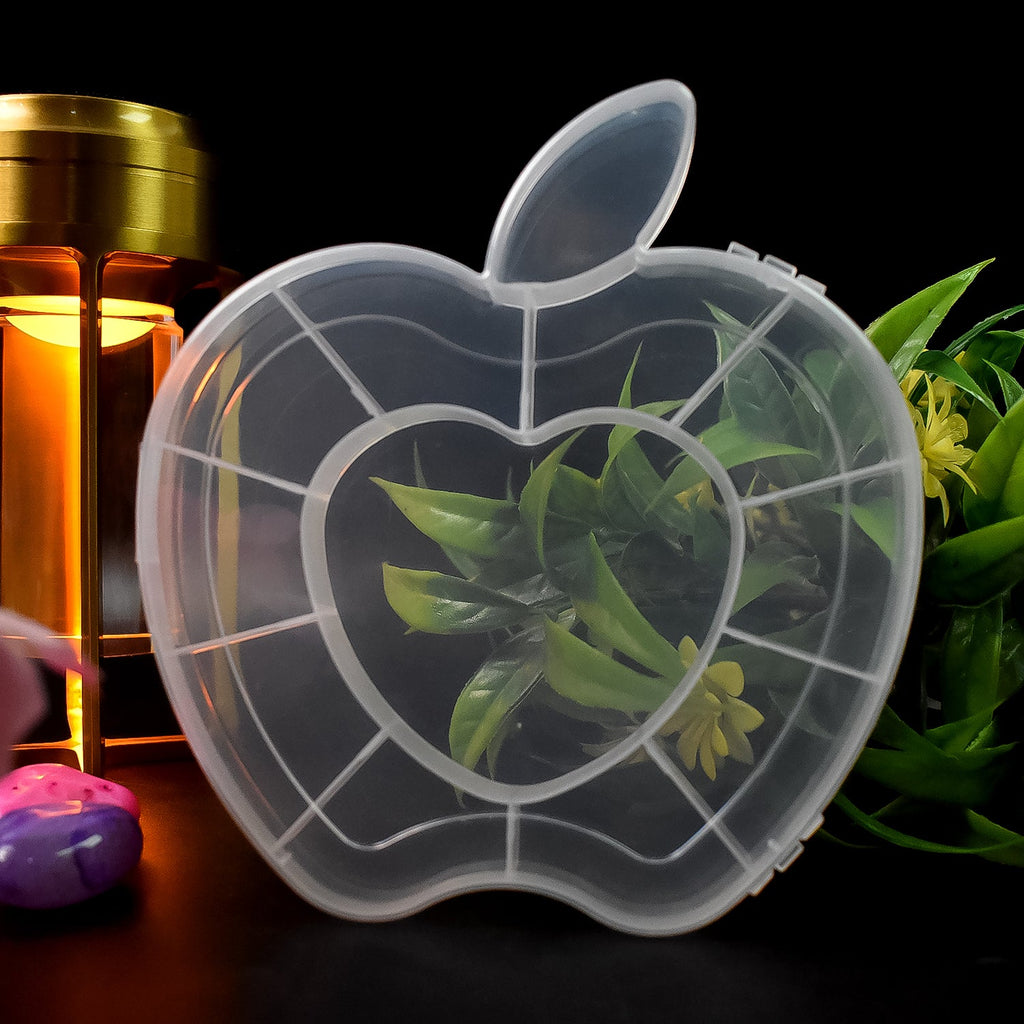 Transparent plastic apple shape jewellery box for small accessories