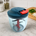 Hand-powered vegetable chopper with 1000ML bowl chopping vegetables