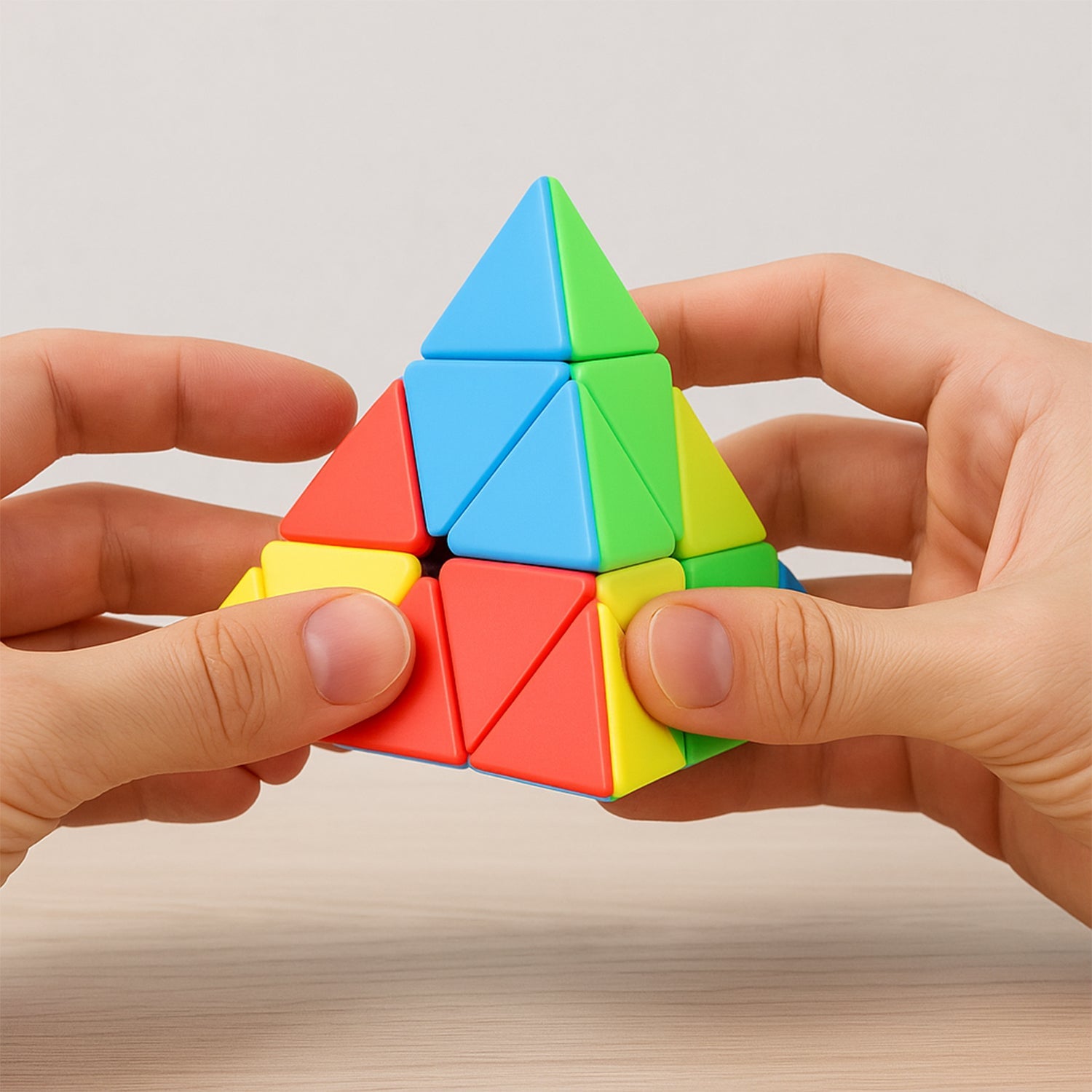 Triangle puzzle cube brain teaser toy made of sturdy ABS plastic