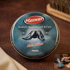 Black shoe polish cream for leather footwear with smooth application