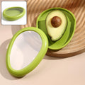 Green oval vegetable container with lid closed