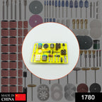 Close-up of assorted mini drill bits and grinding stones from the rotary tool accessory set, ideal for precision engraving.