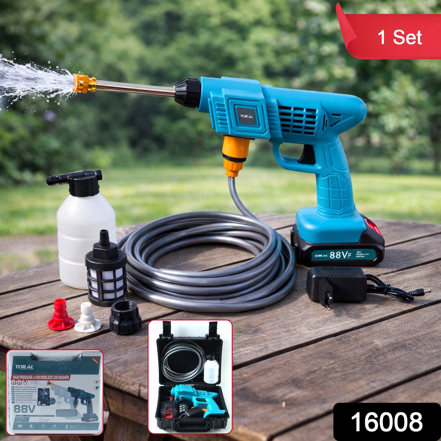 High pressure water spray gun cordless for car and bike cleaning
