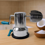 Stainless steel coconut scraper with strong vacuum base for stable grating