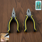 Two-piece pliers set with combination and long nose pliers on a white background.