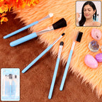 Professional 5-piece makeup brushes kit with soft synthetic bristles arranged on a clean surface.