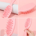 Top view of multipurpose silicone scalp massager brush