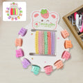 Colourful assortment of kids hair accessories, including clips and bands.