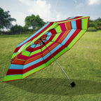 3-Fold foldable umbrella in assorted designs offering sun and rain protection
