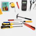 7-piece hand tool kit with magnetic wristband displaying tools and wristband