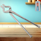 Stainless steel full round kitchen pincer with secure grip on cookware