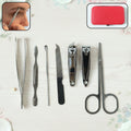 7-in-1 stainless steel manicure and pedicure grooming kit with protective storage case