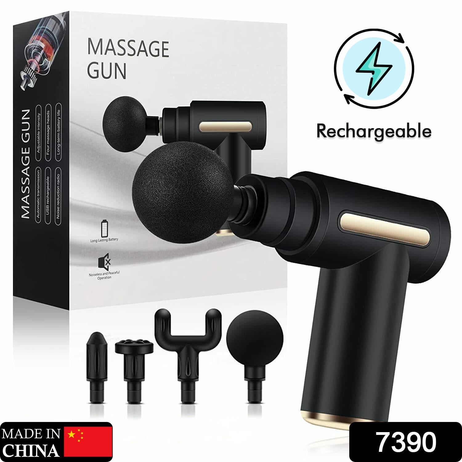 Cordless percussion massager targeting deep muscle knots with adjustable speeds.