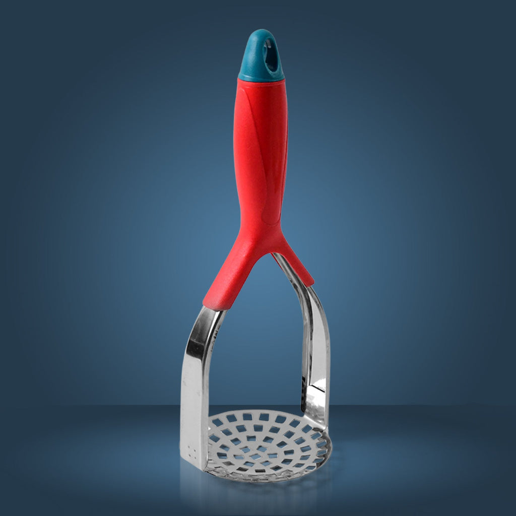 Ergonomic Supermom Kitchen Food Masher for comfortable use.