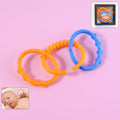 Colorful baby learning links educational toy set with 3 interlocking rings