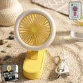 Portable rechargeable mini table fan with LED light and adjustable angle