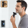 Rechargeable rotary shaver with 3D floating heads for men