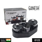 Top-down view of the Ganesh Spice Condiment Set showing four removable inner cups.