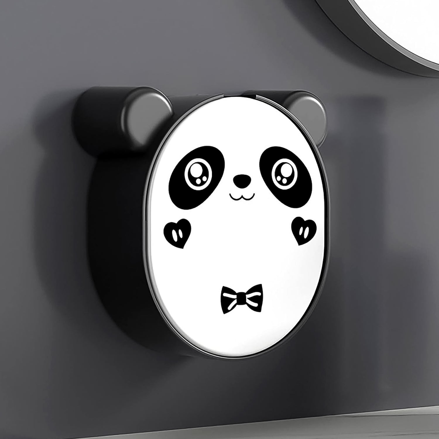 Panda soap storage box holding soap bar