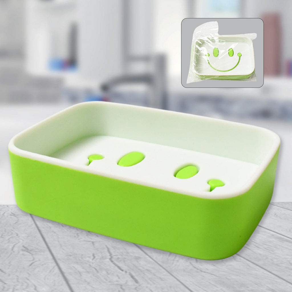Portable soap container open showing smiley face design