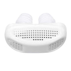 The 2-in-1 Anti-Snoring Nose Clip beside its clear plastic storage case for travel.