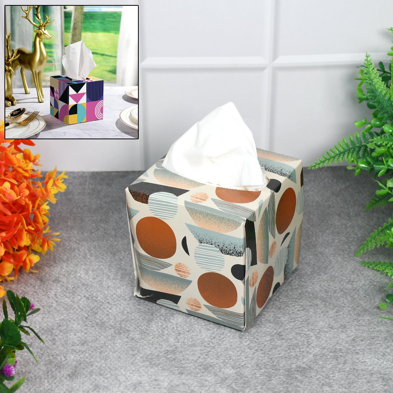 Stylish tissues cube box holder with sleek modern design