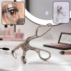 Transparent eyelash curler with clear body for gentle lash lifting