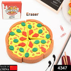 Close-up of a single 3D pizza slice eraser showing intricate details and vibrant colors.