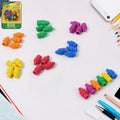Colorful pencil top erasers in a mixed pack, ideal for school children.