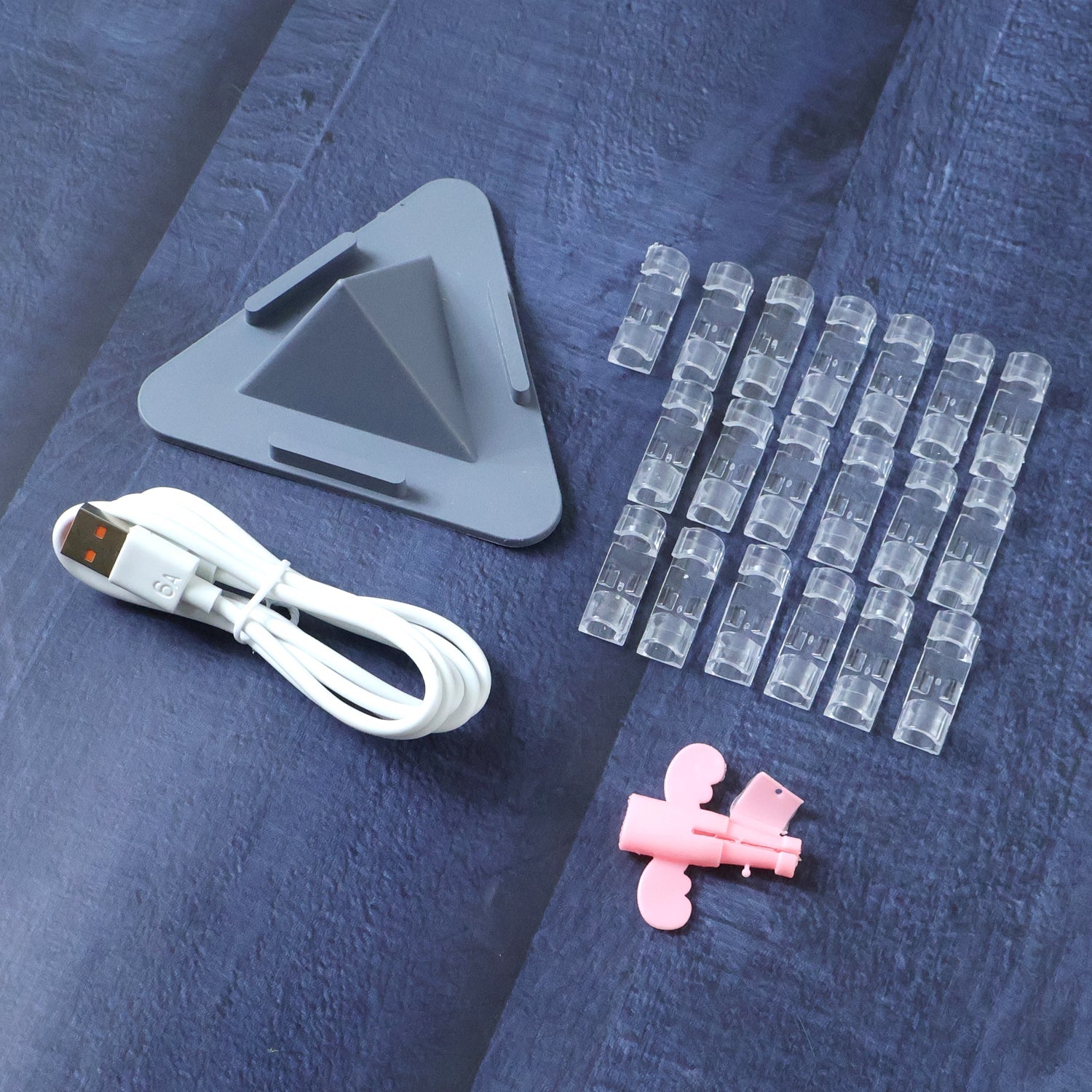 Mobile phone stand with charging cable in combo set for desk use