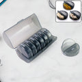 FERVENT Weekly Pill Organizer with 7 rainbow-colored daily boxes inside a clear case.