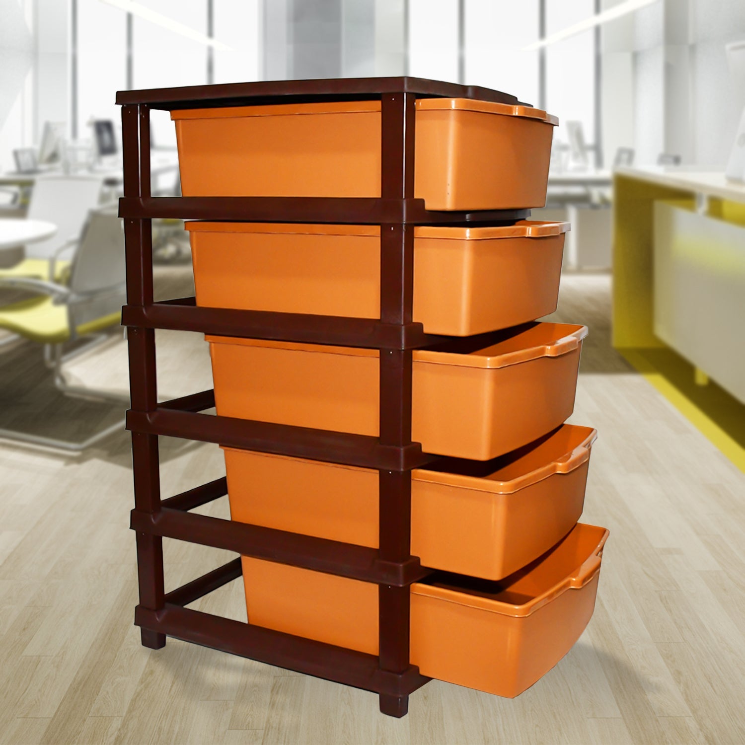 5-layer Plastic Home Storage Organizer drawer system in assorted colors